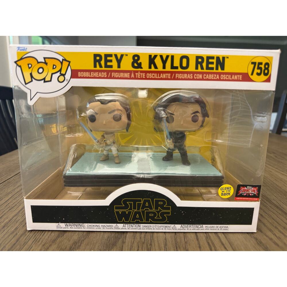 Funko Pop Rey & Kylo Ren #758 GITD TargetCon 2025 Exclusive 2-Pack NIB